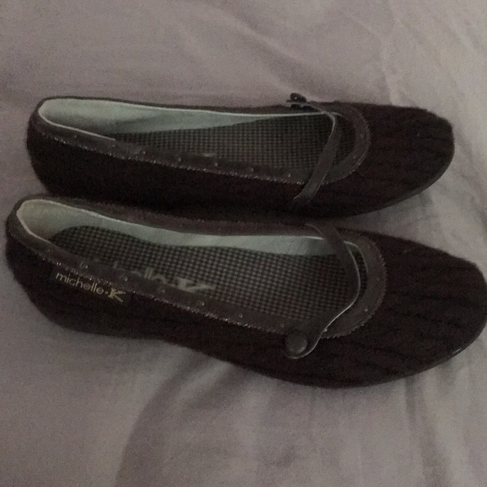 Brown flats size 10